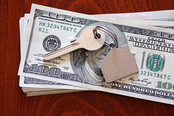 House keys on dollar stock photo