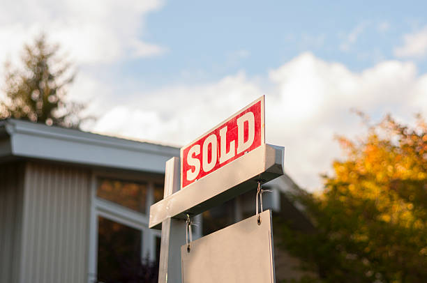 House Sold Sign stock photo