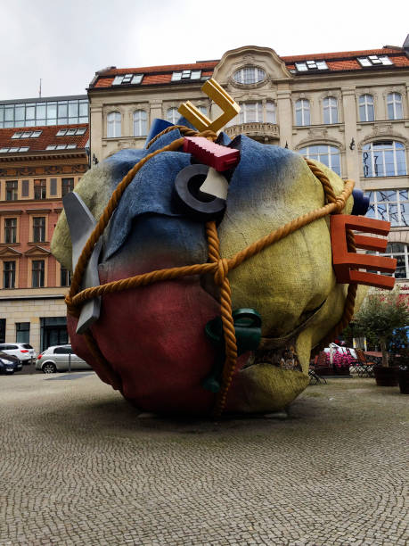 Houseball Sculpture in Berlin - Germany - Stock Photos stock photo