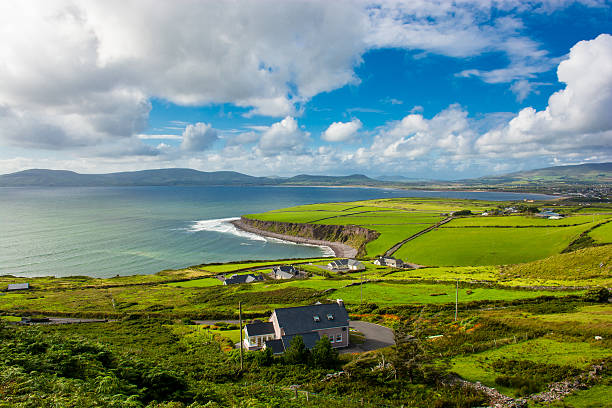 Houses at the Coast of Ireland stock photo