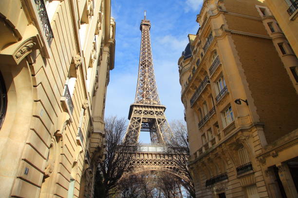 Housing in Paris near Eiffel Tower stock photo