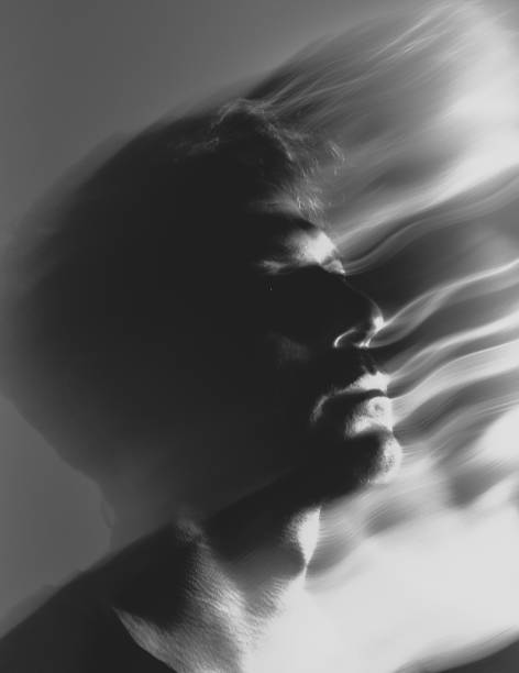 How to disappear Portrait of men long exposure black and white aura photos stock pictures, royalty-free photos & images