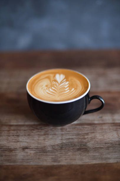 how to make coffee latte art stock photo
