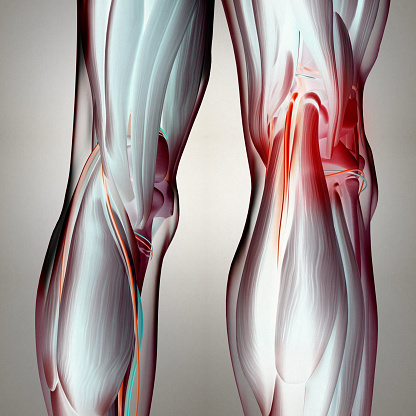 Human Anatomy Back Of Legs Calf Muscles Knees 3d Illustration Stock
