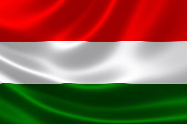 Hungary's National Flag 3D rendering of the flag of Hungary on satin texture. hungary stock pictures, royalty-free photos & images