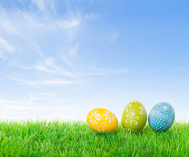 Hunting easter eggs stock photo