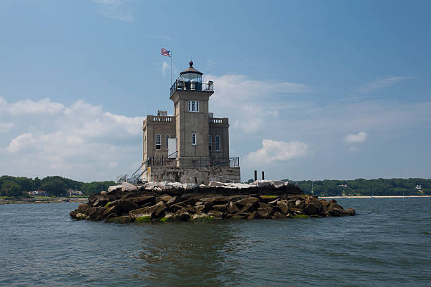 Huntington Lighthouse stock photo