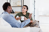 istock Husband and wife having serious conversation 1356430683