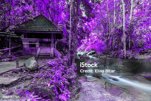 istock Hut located besides Kathu waterfall water gently flowing down the rocks Patong Phuket Thailand Asia 1360197764