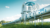 istock A hydrogen pipeline illustrating the transformation of the energy sector towards to ecology, carbon neutral, secure and independent energy sources to replace natural gas. 3d rendering 1391407475
