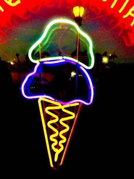 i scream you scream ice cream neon - downtown, san diego, ca samuel howell stock pictures, royalty-free photos & images