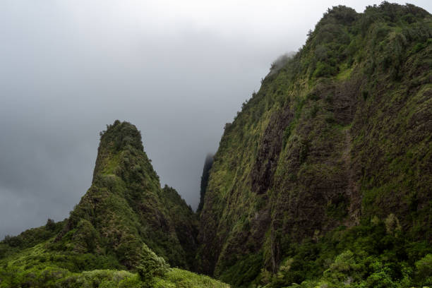 Iao Needle, Iao Valley State Monument Maui Hawaii. stock photo