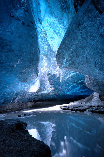 Ice cave stock photo