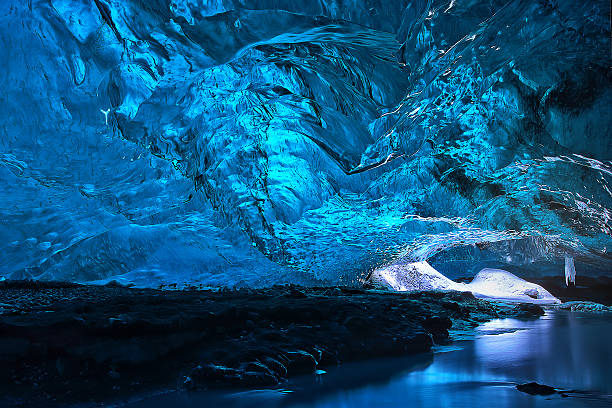 Ice cave stock photo