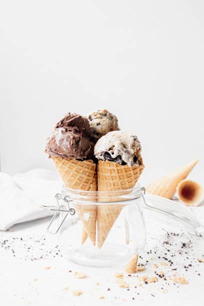 Ice cream cones stock photo