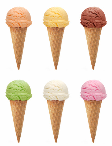 Ice Creams With Cone Stock Photo - Download Image Now - iStock