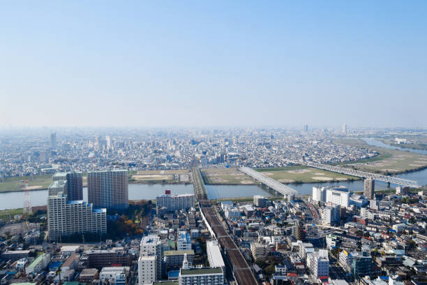 Ichikawa City view stock photo