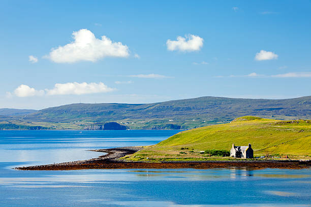 Idyllic Bay in Scotland, United Kingdom "Ardmore Bay on the Waternish Peninsula, Isle of Skye, Inner Hebrides, Scotland, United Kingdom,click on lightboxes below to view more related images:" peninsula stock pictures, royalty-free photos & images