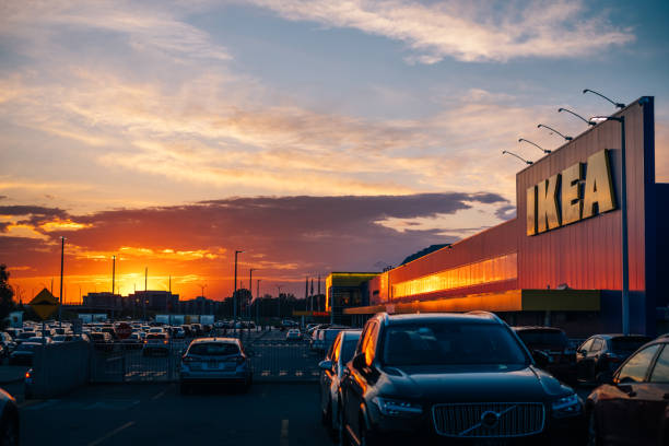 Ikea Montreal store during sunset stock photo