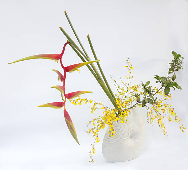 ikebana asia thai flower decoration stock photo