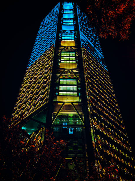 illuminated building stock photo