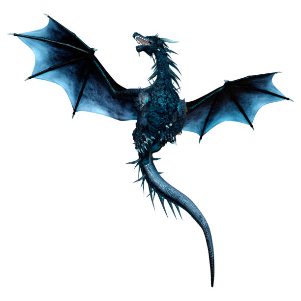 3D illustration fantasy dragon on white stock photo