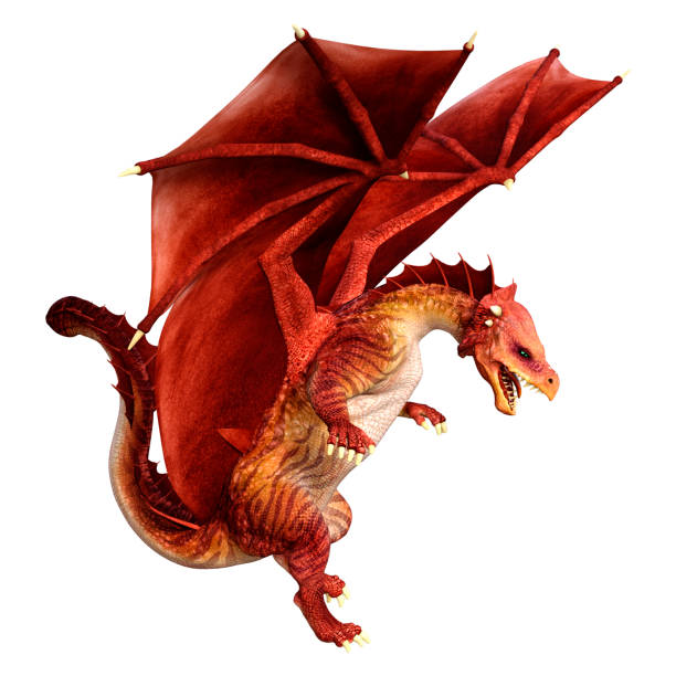 3D illustration fantasy dragon on white stock photo