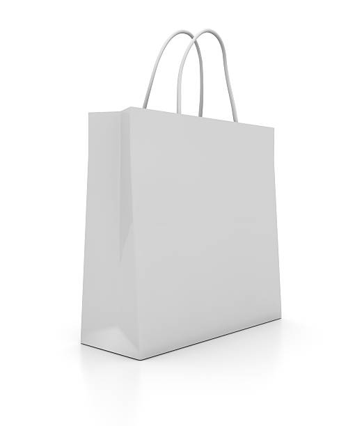 ショッピングバッグシリーズ - 紙袋　白 ストックフォトと画像