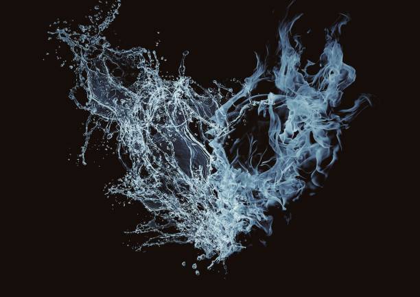 3d-illustration av ett abstrakt hjärta som kombinerar vatten och rök - cloud heart star, abstract bildbanksfoton och bilder