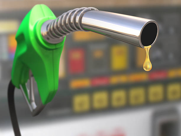 Illustration of gasoline pump with a drop stock photo