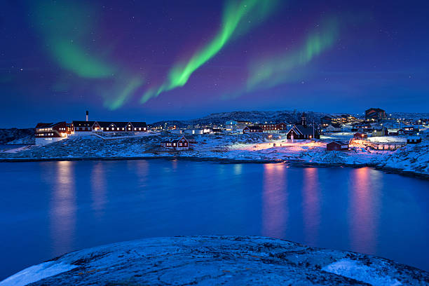 Ilulissat Aurora, Greenland Ilulissat Aurora, Greenland greenland stock pictures, royalty-free photos & images