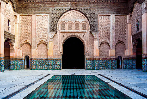 Image inside Koranic school Ali Ben Youssef Koranic School in Morocco Marrakech marrakesh stock pictures, royalty-free photos & images