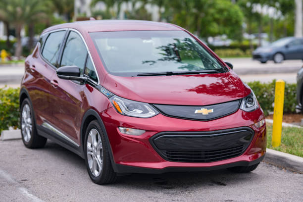 Image of a Chevy Bolt Electric Vehicle stock photo
