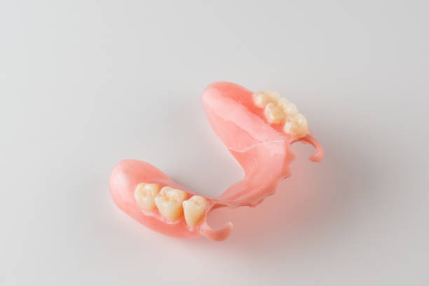 image of a modern denture on a white background stock photo