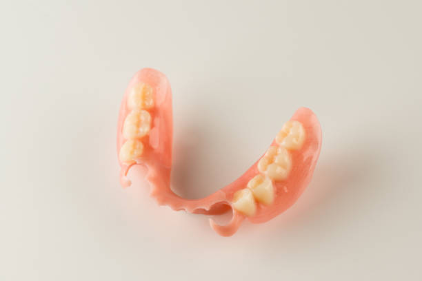 image of a modern denture on a white background stock photo