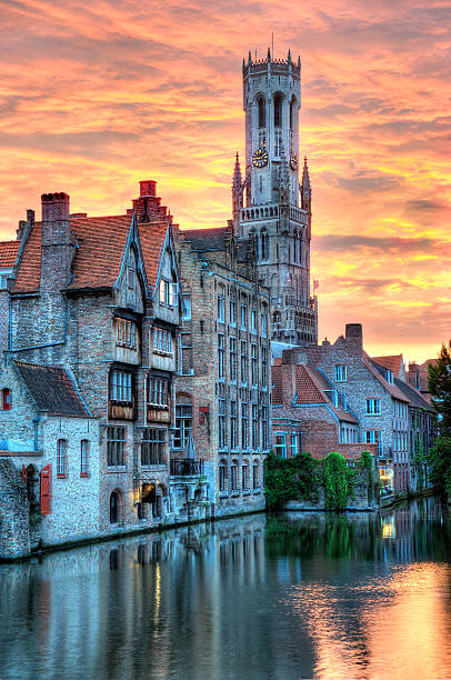 HDR image of Bruges, Belgium UNESCO world heritage site in Belgium brugge belgium stock pictures, royalty-free photos & images