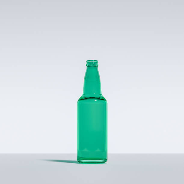 Image of Green Beer Bottle, Isolated Against White. Created in 3d Software stock photo