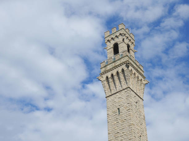 Image of the Pilgrim Monument in Provincetown. Image of the Pilgrim Monument in Provincetown. Build in 1910 to commemorate the first landfall of the Pilgrims in 1620. pilgrims monument stock pictures, royalty-free photos & images