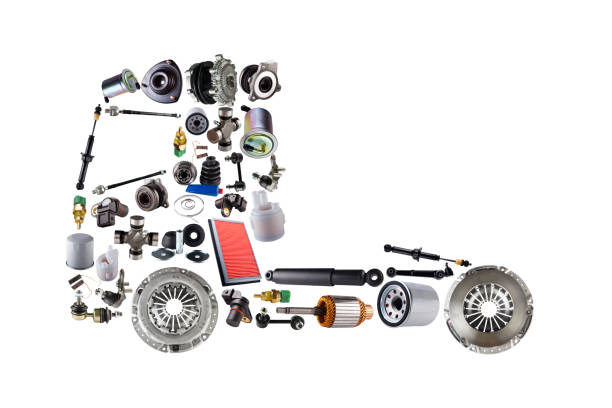 Images truck assembled from new spare parts stock photo