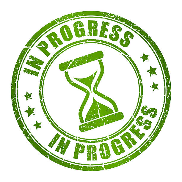 In progress stamp In progress stamp on white background incomplete stock pictures, royalty-free photos & images