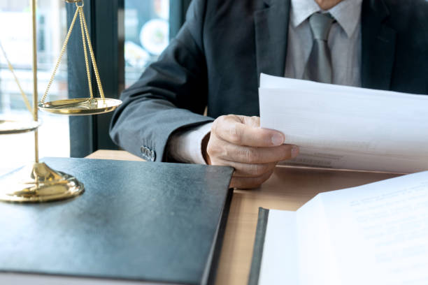 In the office of Judge or lawyer, stock photo