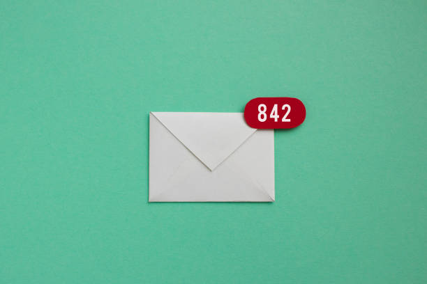 Inbox with 842 unread emails stock photo