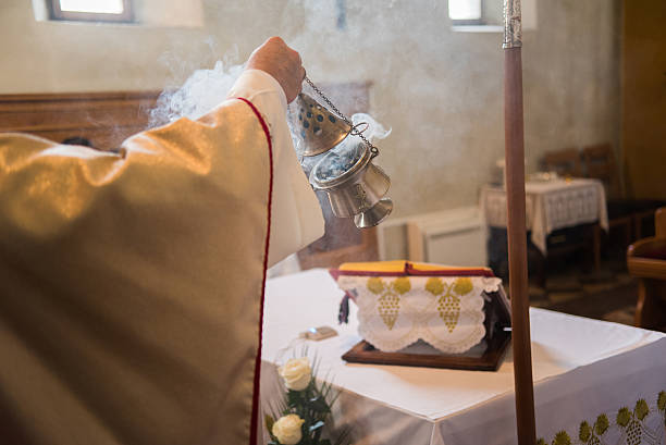 Incense during Mass stock photo