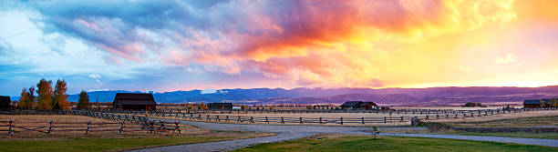 Incredible Sky Over Idaho Ranch stock photo