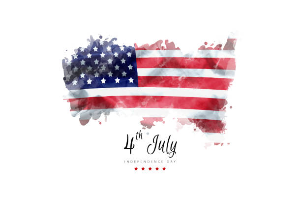день независимости поздравительная открытка американский флаг гранж фон - happy 4th of july стоковые фото и изображения