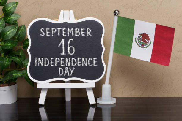 Independence Day of Mexico Blackboard with text ,,September 16 Independence Day " and flag of Mexico mexican independence day images stock pictures, royalty-free photos & images