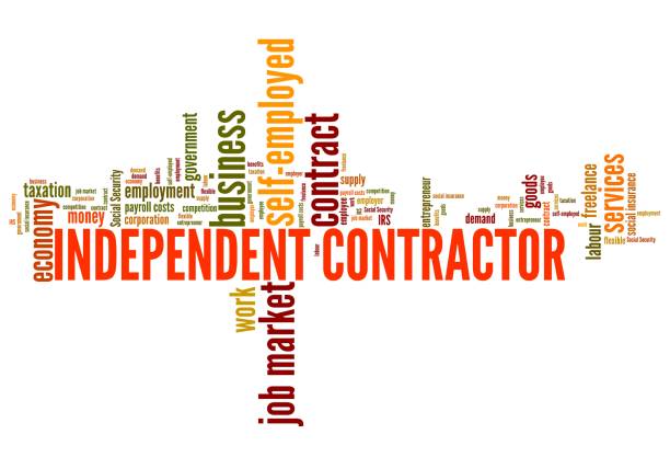 Indepentent contractor Independent contractors - job market and economy word cloud. independence stock pictures, royalty-free photos & images