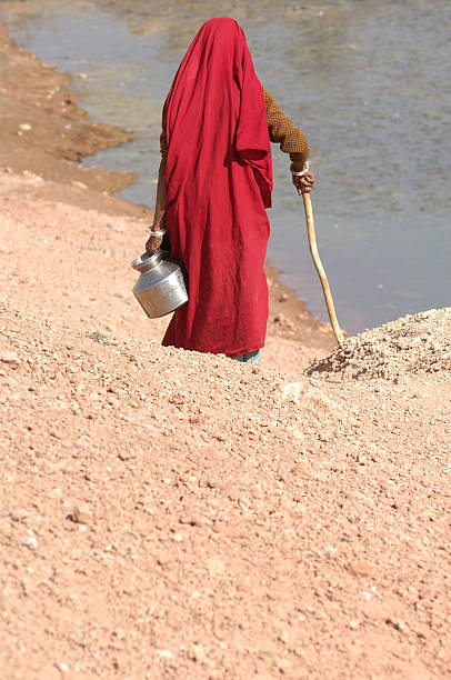India, Rajasthan, Thar desert - water in the lake stock photo