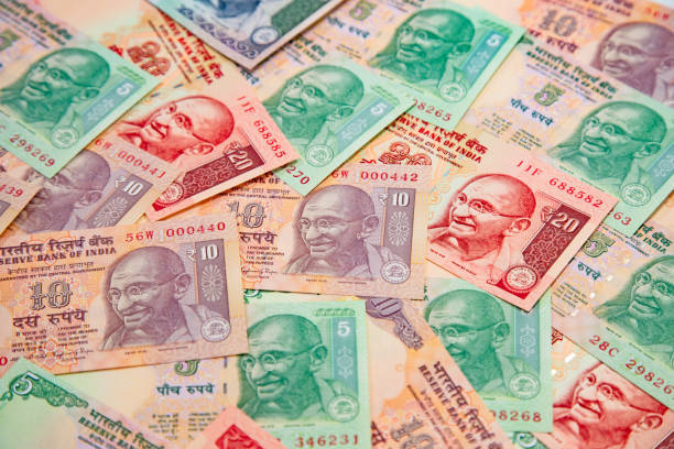 Indian banknotes stock photo