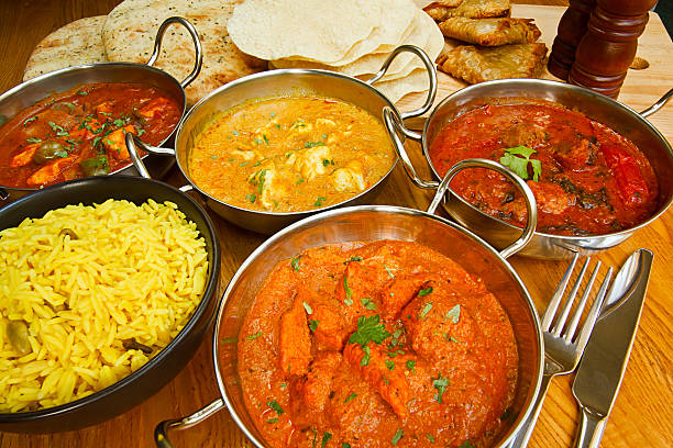 indian cuisine buffet stock photo